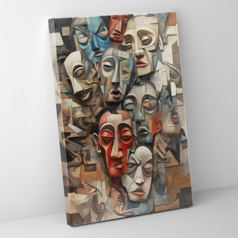 Pablo Picasso Style Canvas Wall Art - Pablo Picasso, Wall Art, Figurative Art Piece, Fragmented