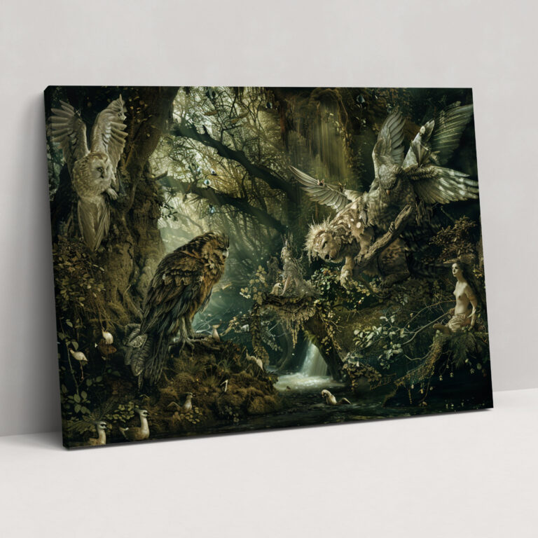 Pre-Raphaelite Brotherhood Wall Decoration - Mythical Creatures In Mystical Forest Canvas Print - Pre-Raphaelite Brotherhood, Home Decoration, Canvas Print, Canvas Wall Art