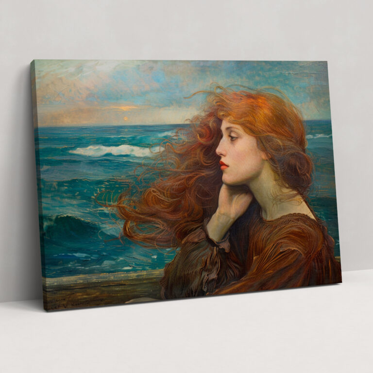 Pre-Raphaelite Brotherhood Canvas Print - Pensive Woman By The Sea Wall Art - Pre-Raphaelite Brotherhood, Canvas, Pre-Raphaelite Brotherhood, Canvas Print