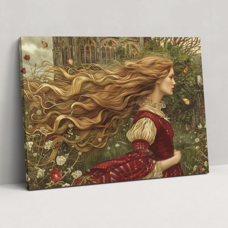 Pre-Raphaelite Brotherhood Woman In Garden Canvas Print - Pre-Raphaelite Brotherhood, Pre-Raphaelite Brotherhood, Canvas, Canvas Wall Art