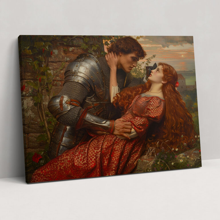 Pre-Raphaelite Brotherhood Knight Rescue Canvas Print - Pre-Raphaelite Brotherhood, Home Decoration, Canvas Print, Damsel In Distress