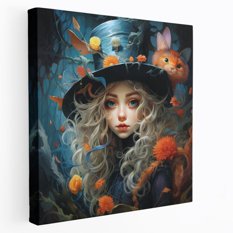 Whimsical Portrait Wall Decoration - Portrait, Whimsical Art, Canvas Print, Home Decoration