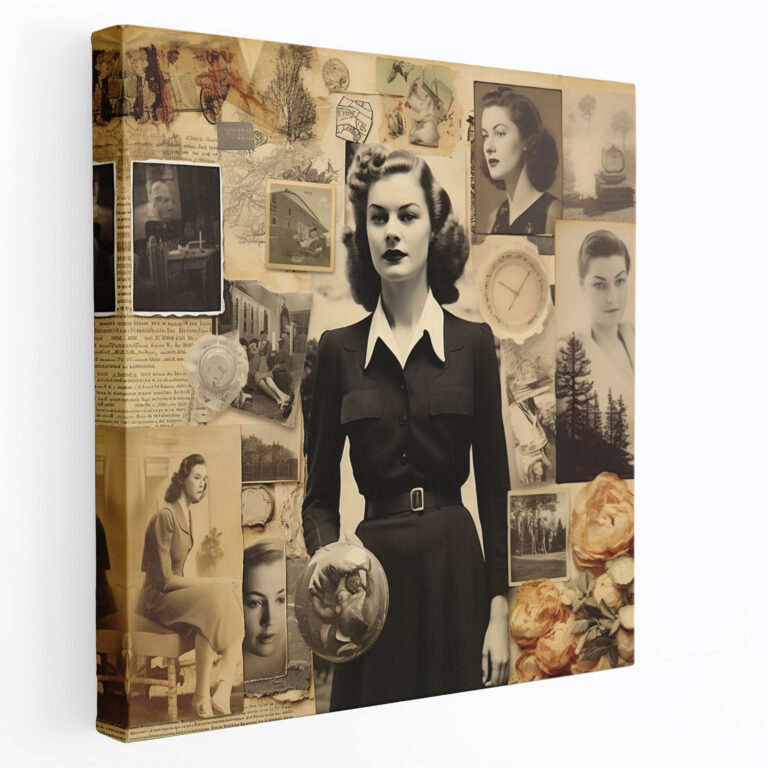 Vintage Portrait Canvas Print - Portrait, Canvas Print, Collage, Vintage