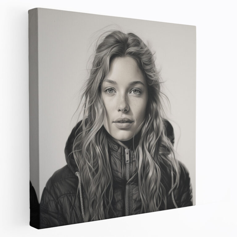 Charcoal Portrait Wall Art - Portrait, Charcoal, Home Decoration, Canvas