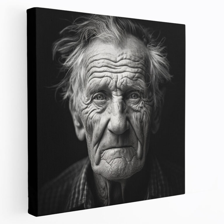 Portrait Canvas Print - Black And White Photograph - Portrait, Wall Art, Portrait, Canvas