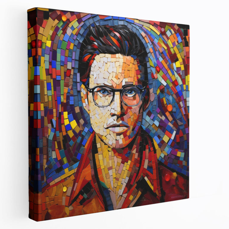 Portrait Wall Decoration - Mosaic Design - Portrait, Canvas, Timeless Allure, Canvas Print