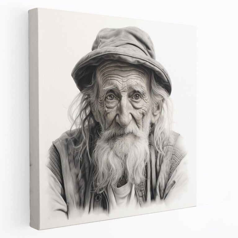 Portrait Canvas Print - Realistic Pencil Drawing Wall Art - Portrait, Realistic, Canvas Print, Canvas