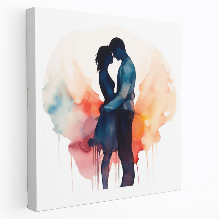 Portrait Wall Decoration - Minimalist Watercolor Painting Canvas Print - Portrait, Unity, Wall Art, Minimalist