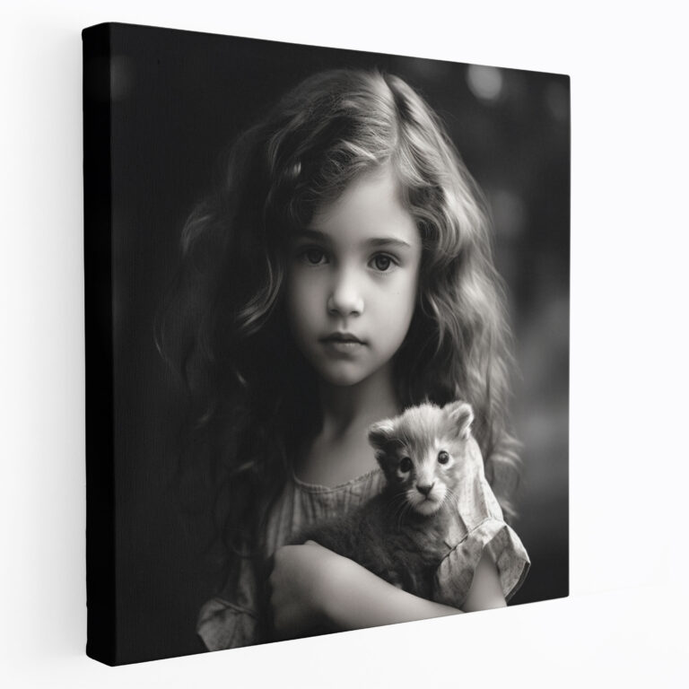 Portrait Wall Art - Traditional Black And White Photograph Canvas Print - Portrait, Child, Canvas Print, Innocence