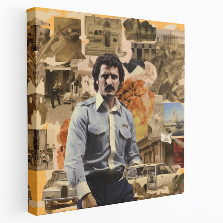 Pablo Escobar Collage Canvas Print - Pablo Escobar, Canvas Wall Art, Wall Art, Intrigue
