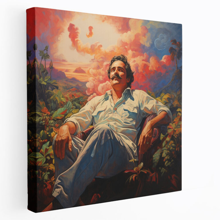 Pablo Escobar Impressionist Canvas Print - Pablo Escobar, Whimsy, Impressionist Painting, Canvas Print