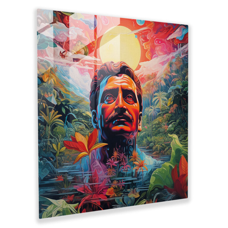 Surreal Pablo Escobar Glass Print - Pablo Escobar, Glass Art, Glass Print, Home Decoration