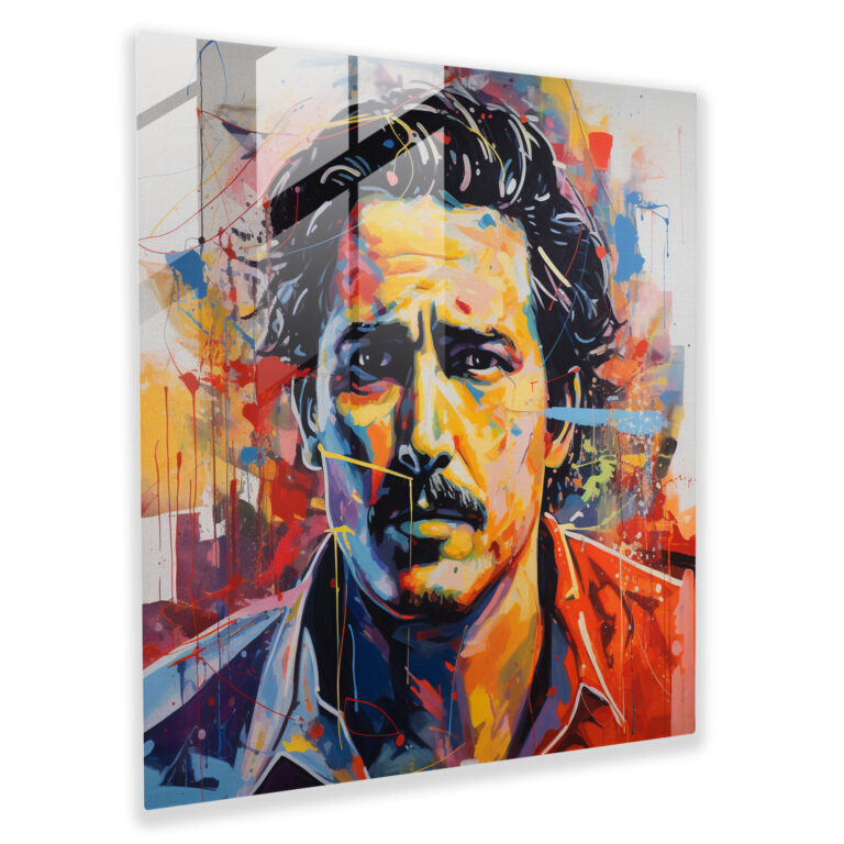 Abstract Expressionist Pablo Escobar Glass Print - Pablo Escobar, Home Decoration, Glass Print, Wall Decoration