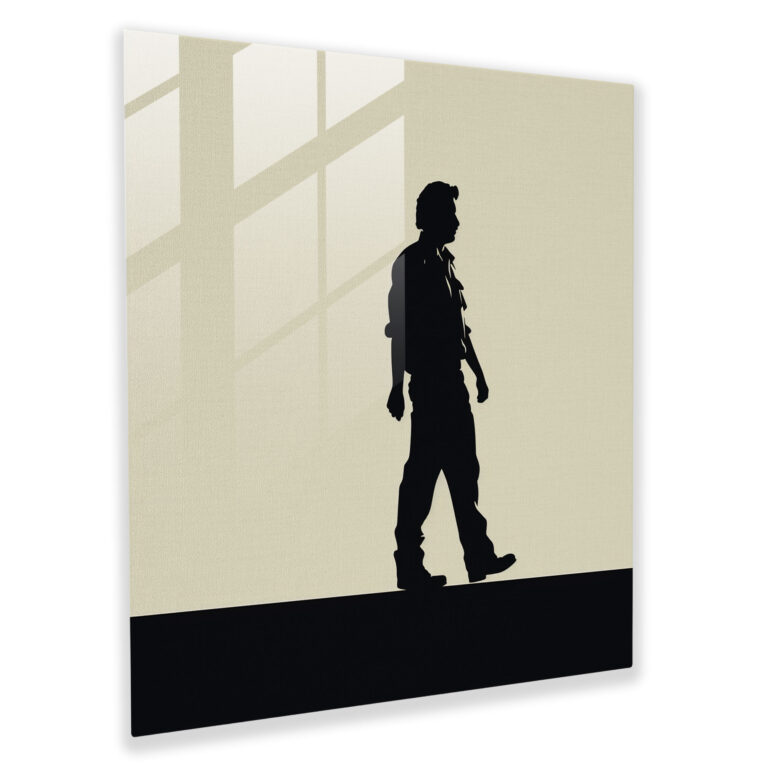 Pablo Escobar Minimalist Glass Print - Pablo Escobar, Home Decoration, Silhouette, Wall Decoration