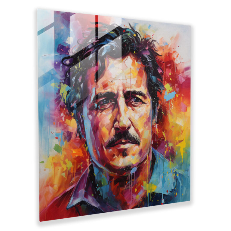 Pablo Escobar Glass Print - Abstract Acrylic Portrait - Pablo Escobar, Glass Wall Art, Modern Art, Glass Print