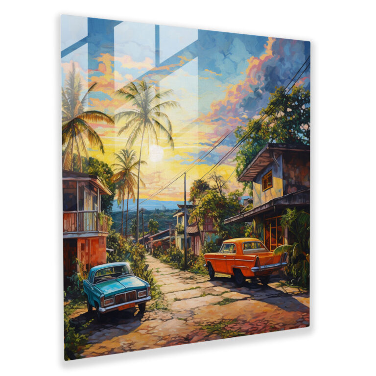 Pablo Escobar Glass Print - Impressionist Painting With Vibrant Colors - Pablo Escobar, Home Decoration, Vibrant Colors, Glass Print