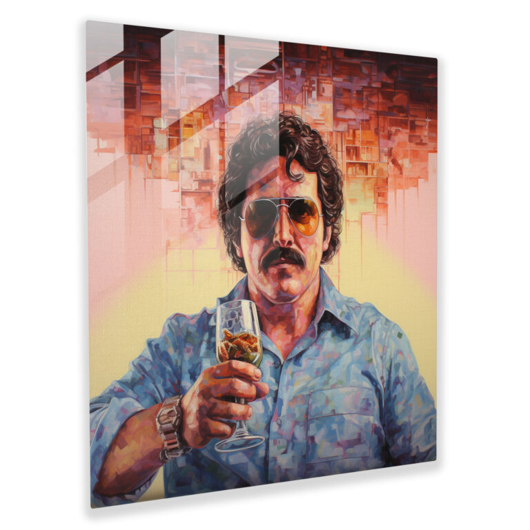 Pablo Escobar Glass Print - Pablo Escobar, Glass Wall Art, Glass Art, Modern Art