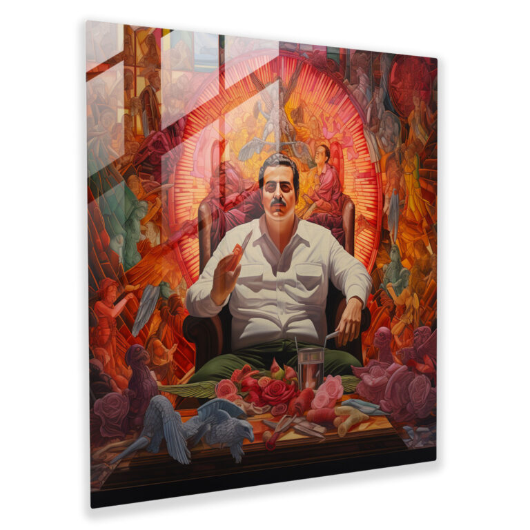 Pablo Escobar Glass Print - Pablo Escobar, Modern Art, Pablo Escobar, Contemporary Artwork