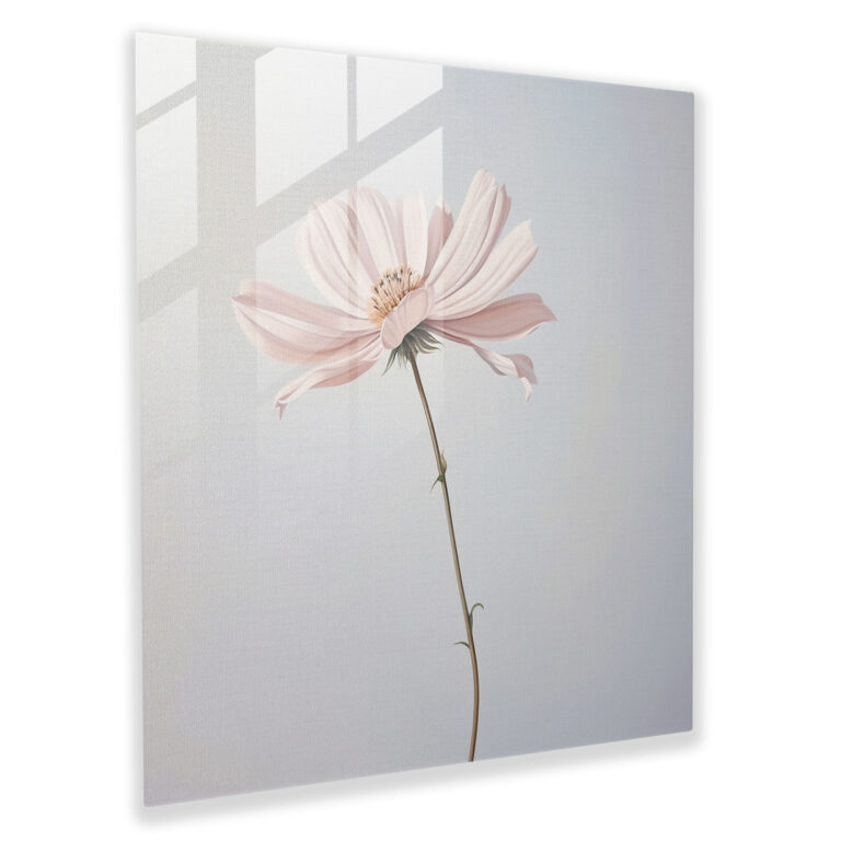Simplicity Blooms Glass Print - Pastel, Glass Art, Soft Hues, Glass Wall Art