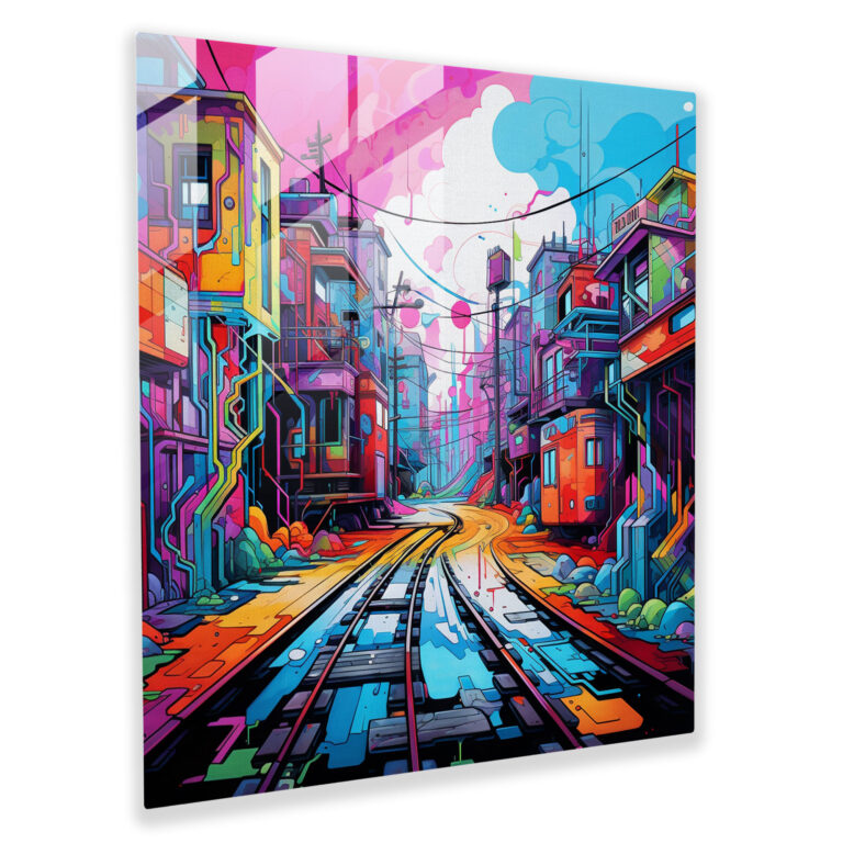 Urban Pastels Glass Print - Pastel, Vibrant Colors, Glass Art, Pastel Graffiti Artwork