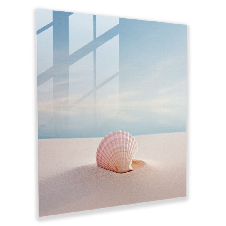 Serenity Seashell Glass Wall Art - Pastel, Tranquility, Glass Wall Art, Wall Decoration
