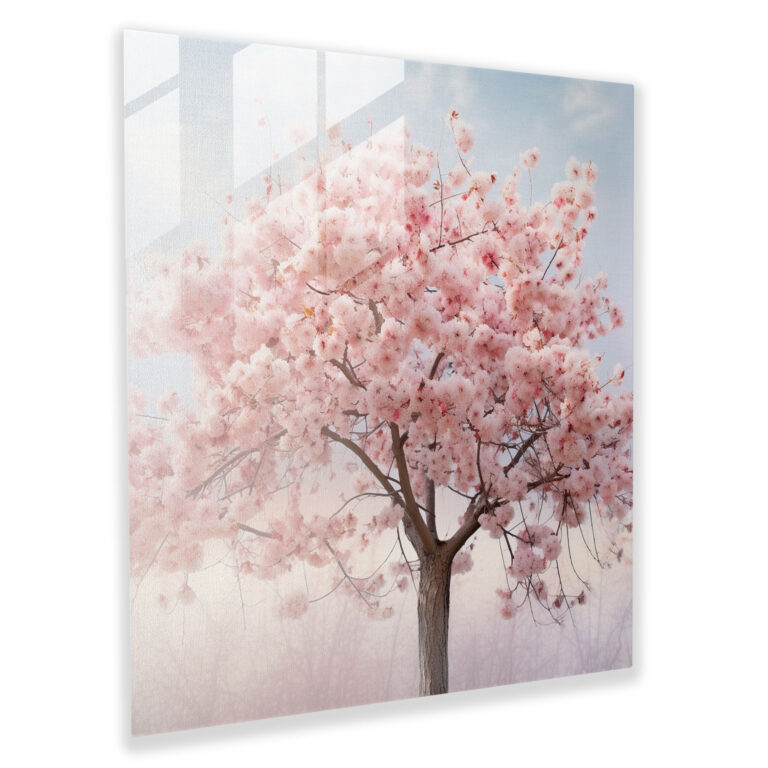 Blossom Elegance Glass Print - Pastel, Ethereal Atmosphere, Elegance, Glass Wall Art