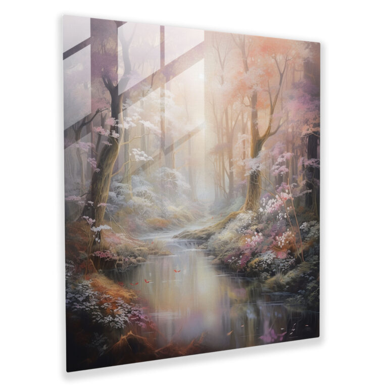 Ethereal Pastel Glass Wall Art - Pastel, Glass Art, Mystical Forest, Glass Print