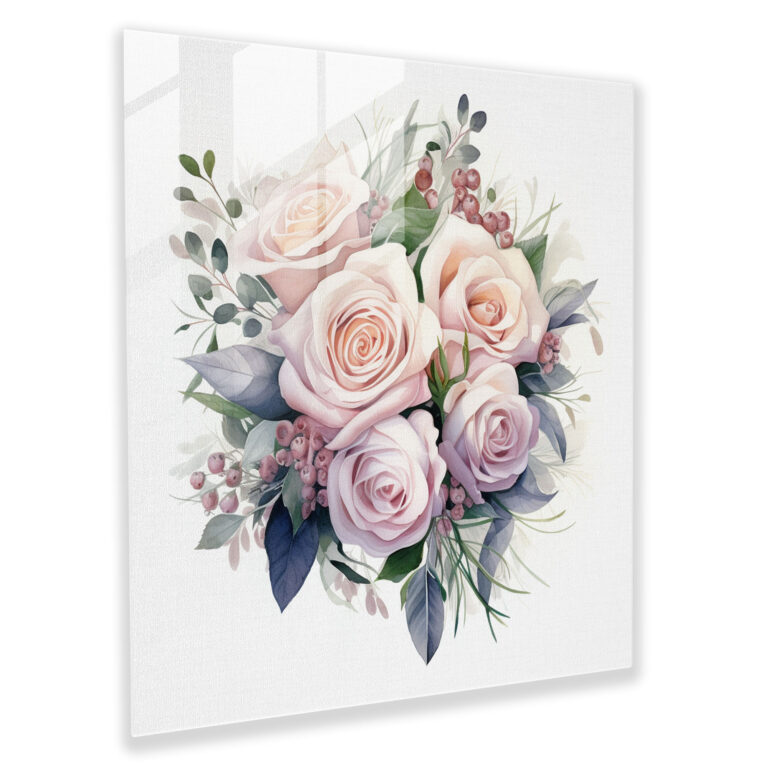 Pastel Roses Glass Print - Pastel, Wall Decoration, Beauty, Feminine