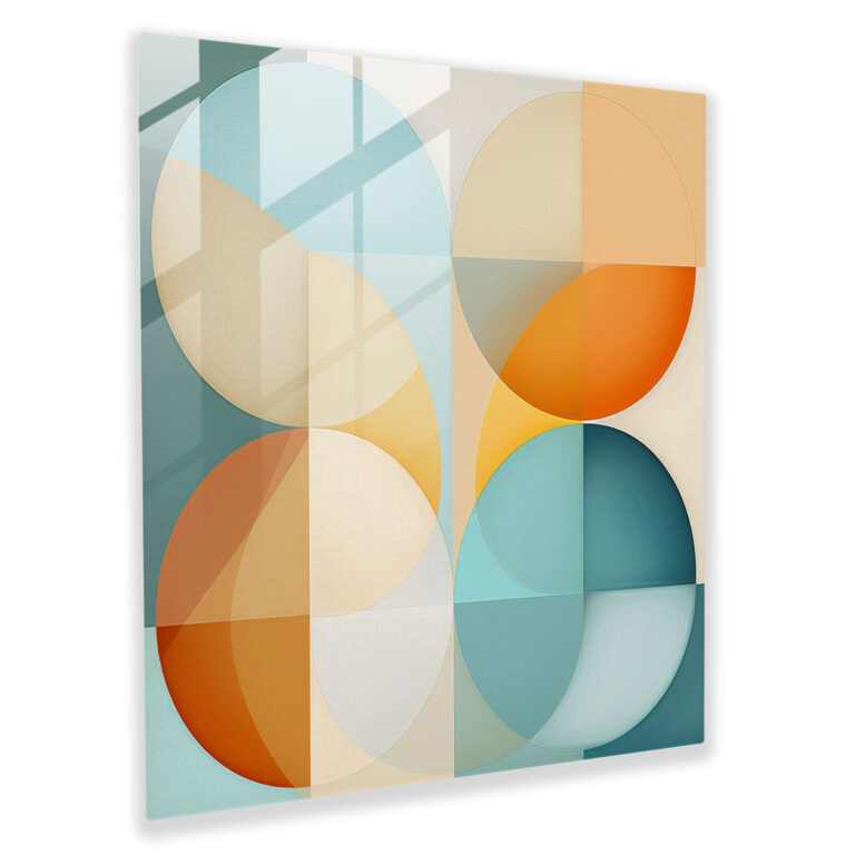 Pastel Geometrics Glass Print - Pastel, Digital Art, Modern Art, Glass Wall Art