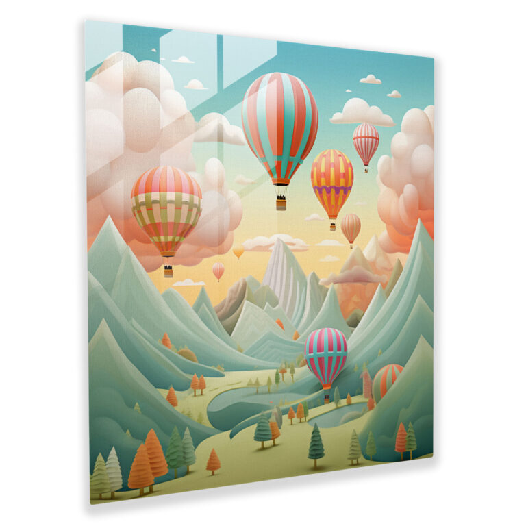 Pastel Soaring Glass Print - Pastel, Floating In The Sky, Contemporary Illustration, Pastel Hues