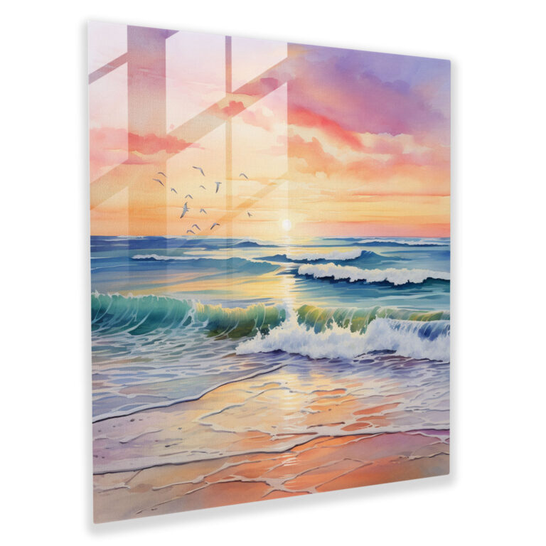 Tranquil Beach Glass Print - Portrait, Glass Wall Art, Portrait, Glass Print
