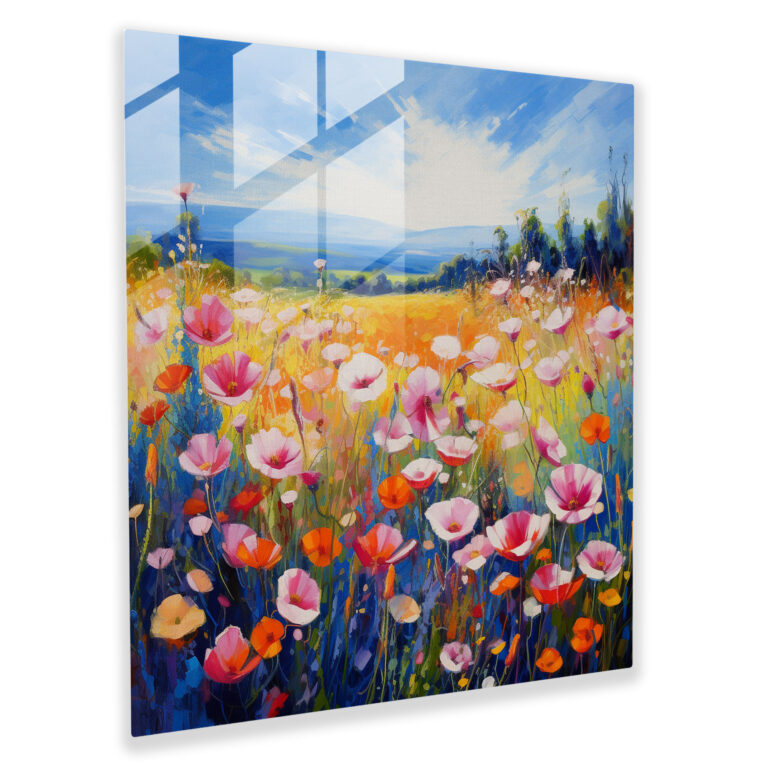 Vibrant Blooms Glass Print - Portrait, Glass Print, Wall Decoration, Vibrant Flowers
