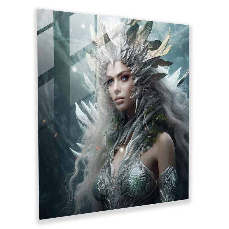 Enchanted Fantasy Glass Print - Portrait, Mythical Creature, Enchanting Elements, Glass Print