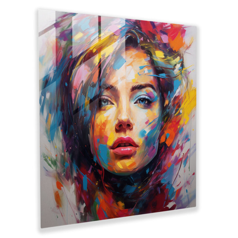 Glass Print - Abstract Acrylic Portrait - Portrait, Glass Wall Art, Glass Art, Glass Print