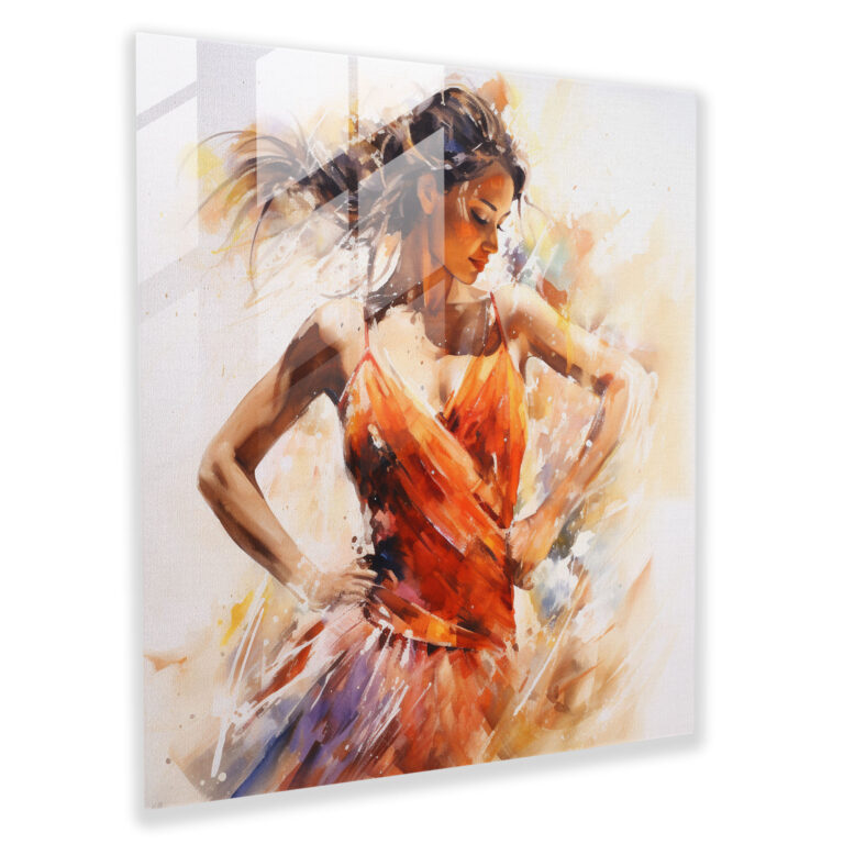 Expressionist Glass Print - Emotive Portrait Of A Dancer - Portrait, Emotive, Movement, Portrait