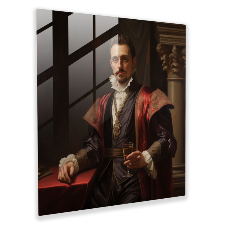 Elegant Noble Glass Print - Portrait, Sophistication, Home Decoration, Glass Print