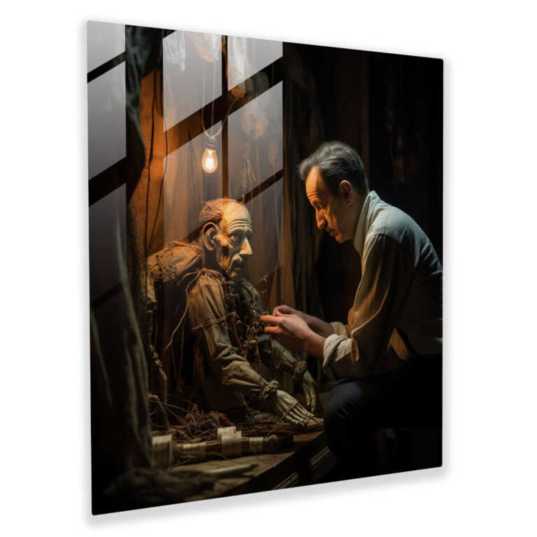 Puppet Show Spotlight Glass Print - Puppet, Spotlight, Glass Art, Puppet Show