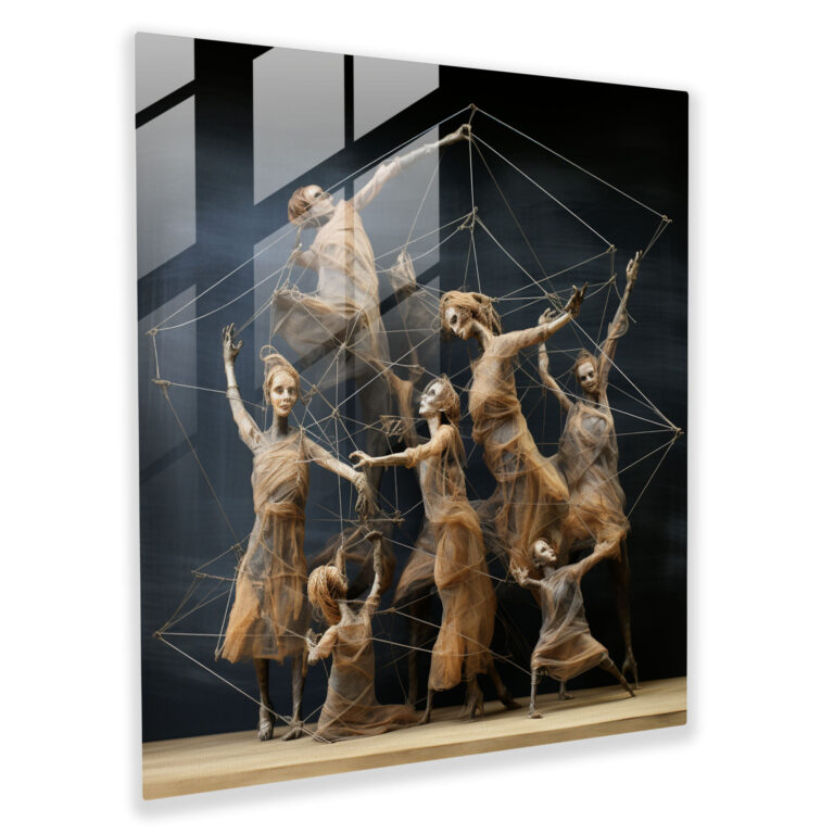 Intertwined Puppet Strings Glass Print - Puppet, Imagination, Creativity, Puppet Strings