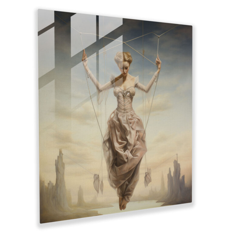Graceful Puppet Glass Print - Puppet, Pastel Drawing, Glass Print, Glass Art