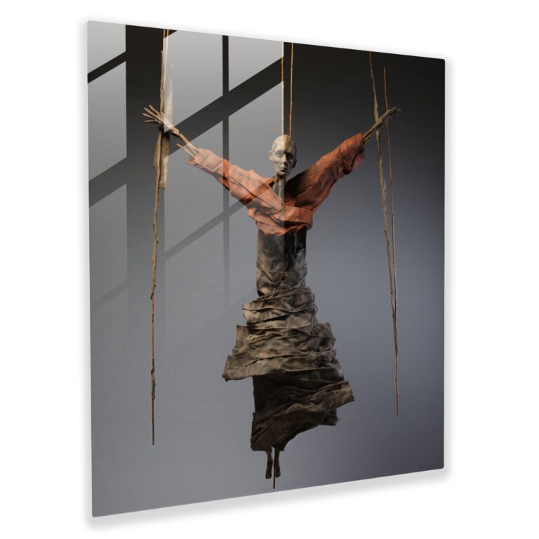 Freedom Puppet Glass Print - Puppet, Modern Art, Glass Art, Glass Wall Art