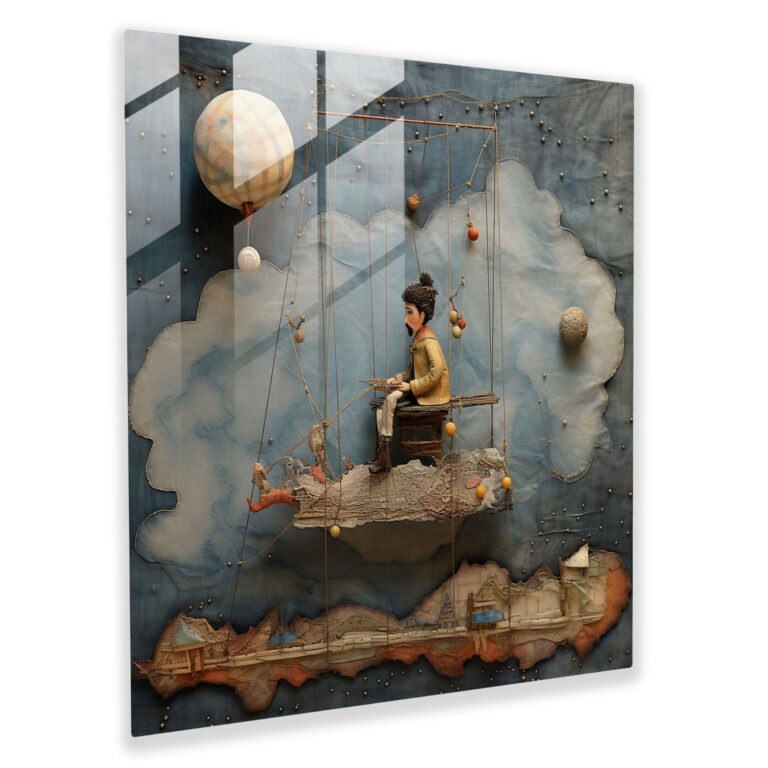 Adventurous Puppet Glass Print - Puppet, Glass Art, Home Decoration, Time And Space