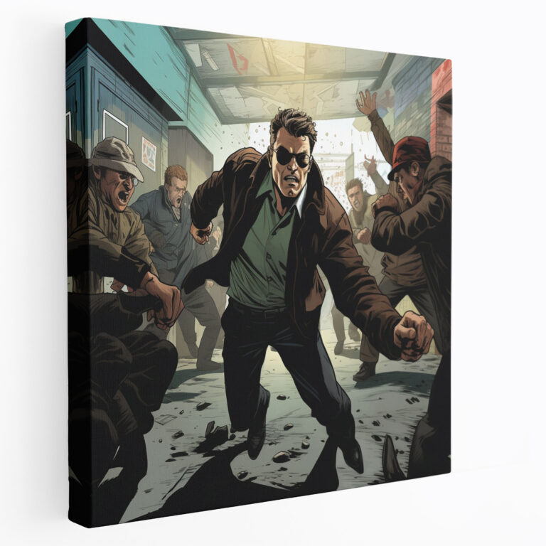Pulp Fiction Wall Art - Retro Comic Book Private Eye - Pulp Fiction, Dynamic Colors, Retro Comic Book, Canvas Print