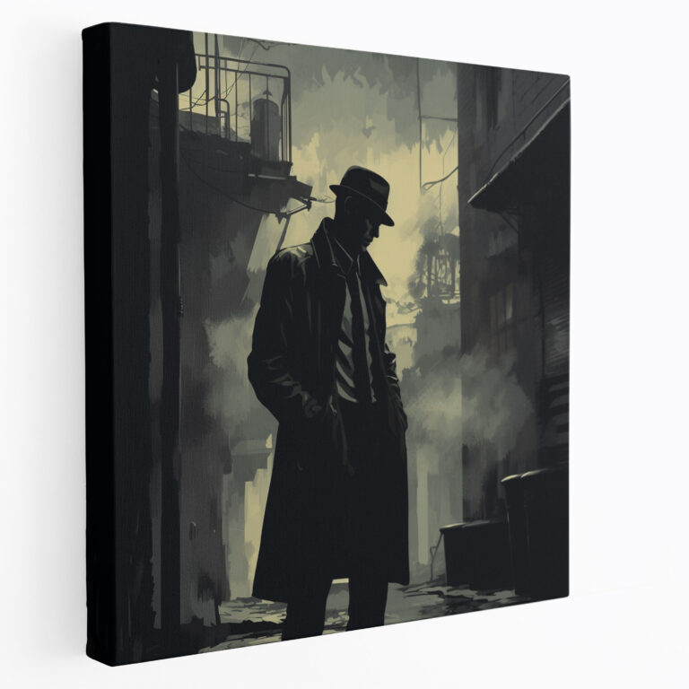 Pulp Fiction Wall Decoration - Pulp Fiction, Noir, Smoking Cigarette, Canvas Wall Art