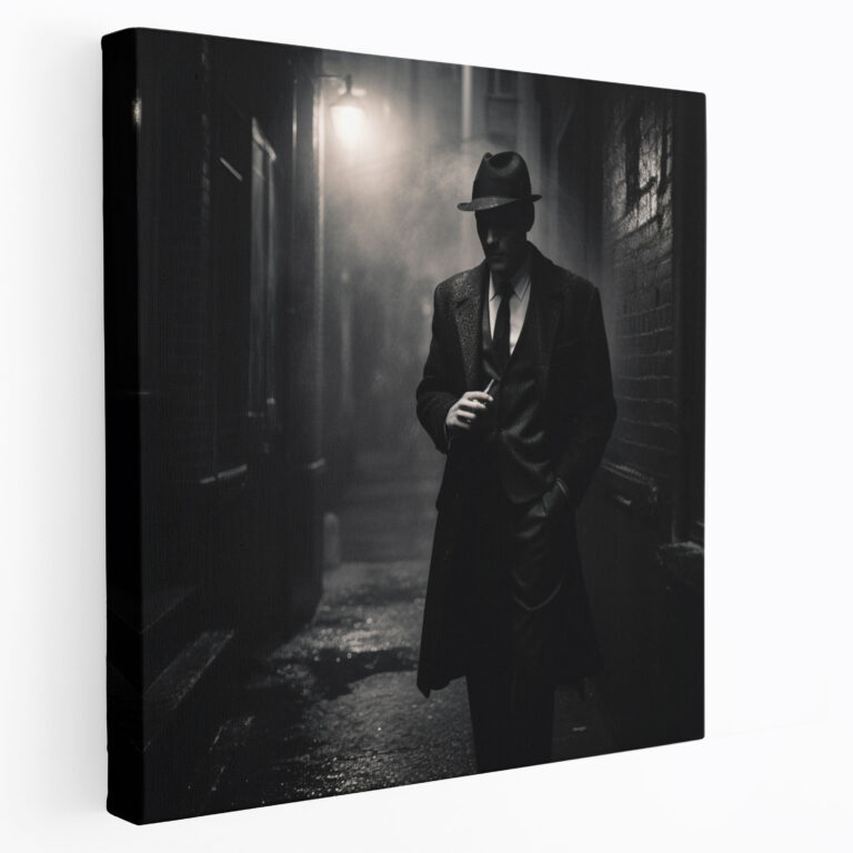 Pulp Fiction Canvas Print - Pulp Fiction, Cigarette, Private Detective, Black And White Photograph