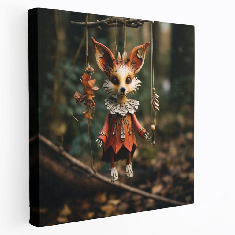 Puppet Fox Canvas Print - Puppet, Canvas Print, Whimsy, Wall Art