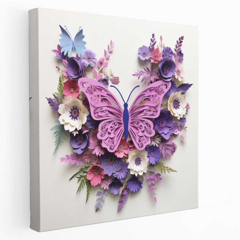 Purple Butterfly Wall Art - Purple, Butterfly, Wall Art, Flowers