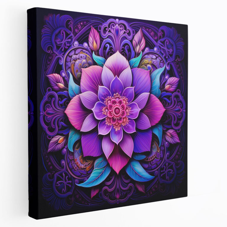 Purple Mandala Canvas Print - Purple, Wall Decoration, Canvas Wall Art, Wall Art