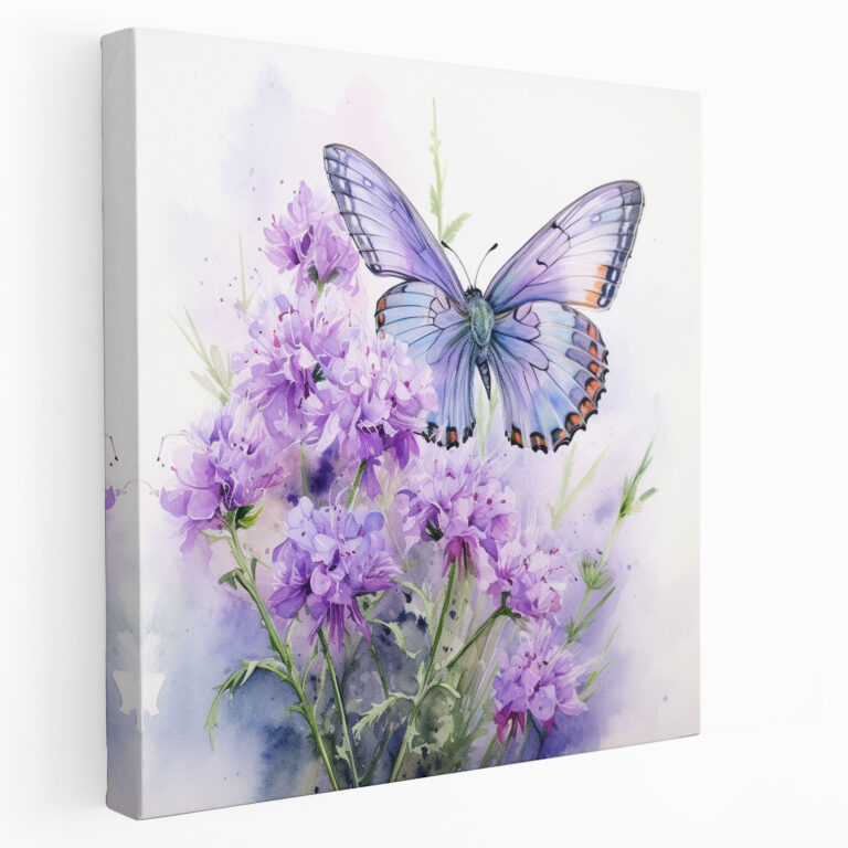 Delicate Purple Butterfly Canvas Print - Purple, Home Decoration, Canvas, Delicate Purple Butterfly