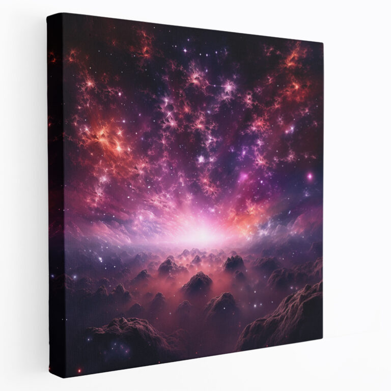 Purple Galaxy Wall Art - Digital Artwork - Purple, Canvas Print, Surreal Galaxy, Canvas