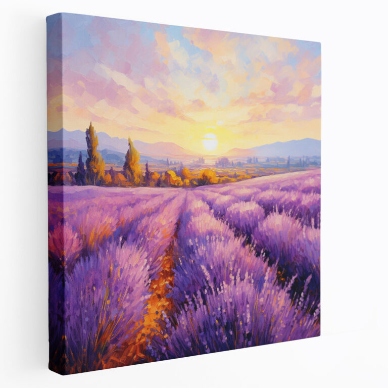 Purple Lavender Field Canvas Print - Impressionist Artwork - Purple, Wall Decoration, Wall Art, Canvas Print